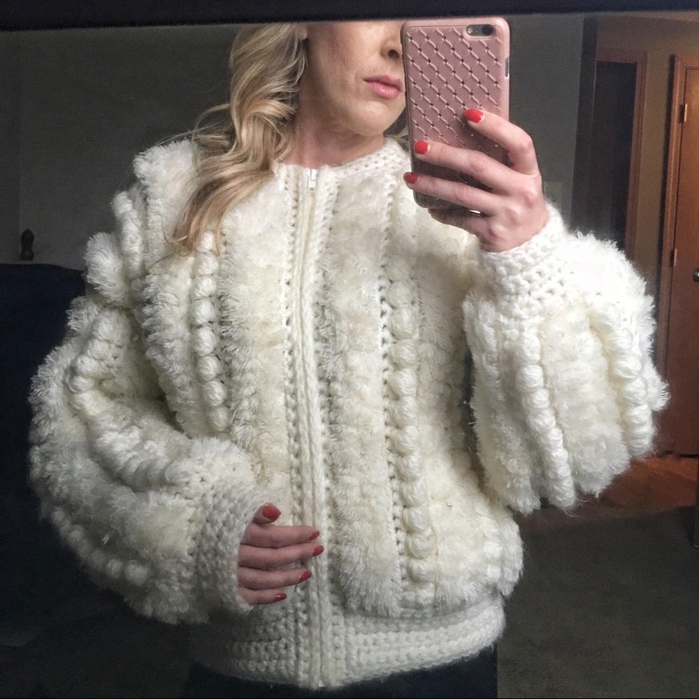 Vintage Cream Textured Jacket - Picture 3 of 8
